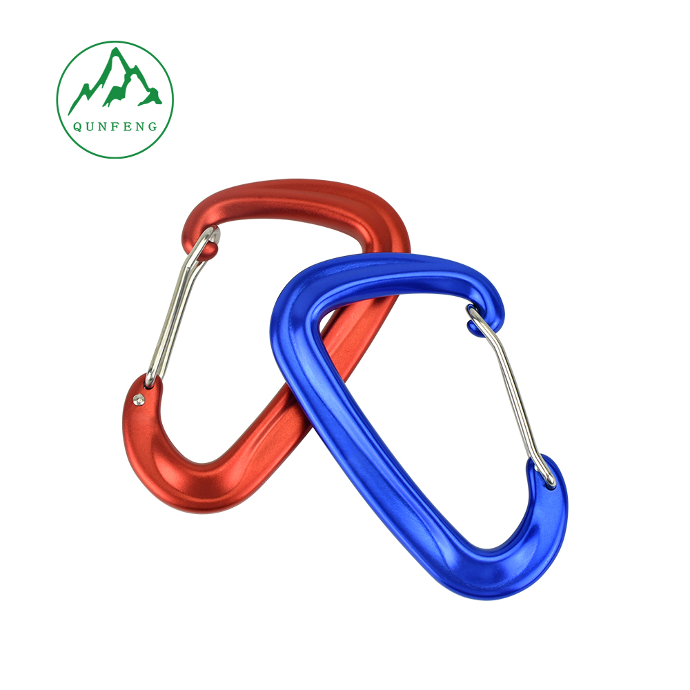 Quick-release D-shaped climbing carabiner for outdoor rock climbing, load-bearing aluminum climbing hook, thickened for hammocks
