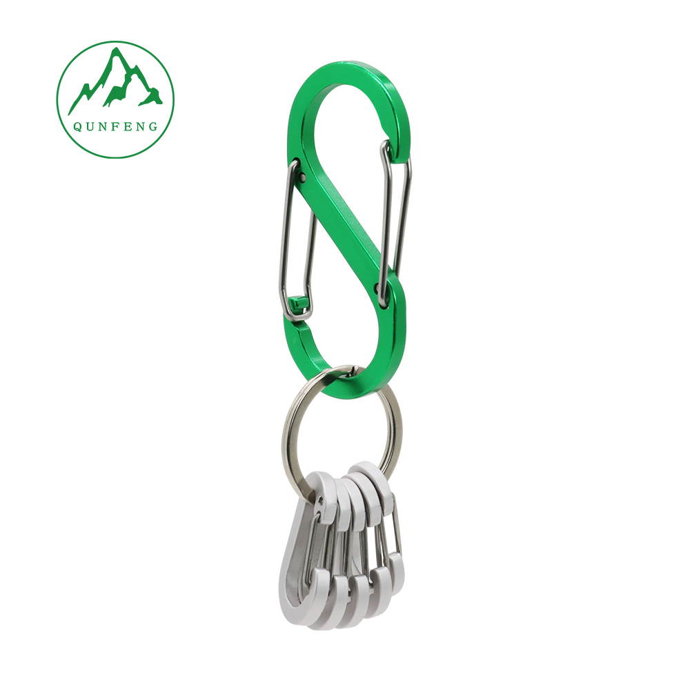 Aluminum alloy S-shaped steel wire carabiner set figure 8 metal wire buckle outdoor spring buckle