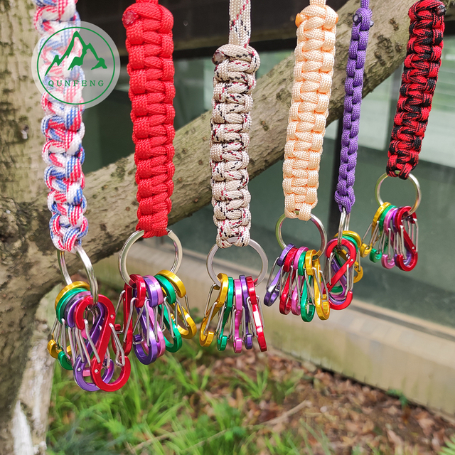 Anti-lost bracelet set with wire buckle Webbing S-shaped steel wire carabiner set portable key hook