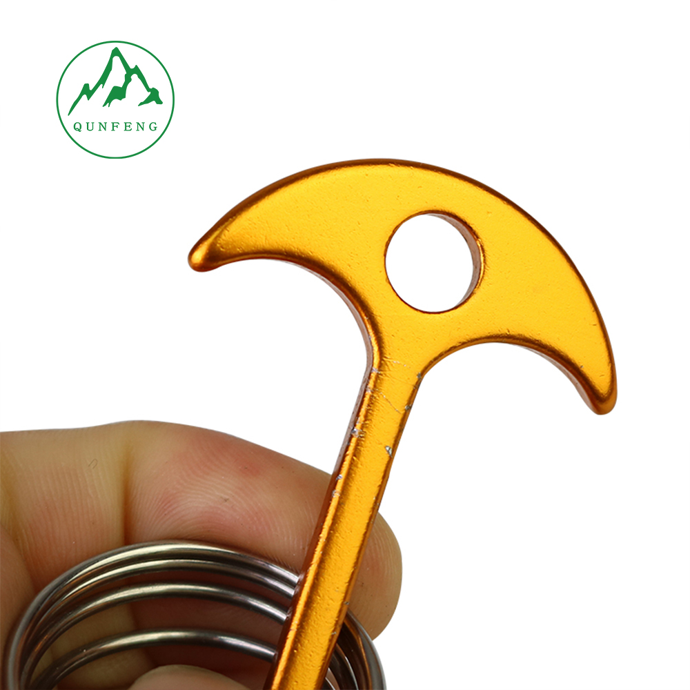Fishbone spring drawstring windproof rope canopy wind rope buckle Outdoor fixed pole rope tent accessory buckle