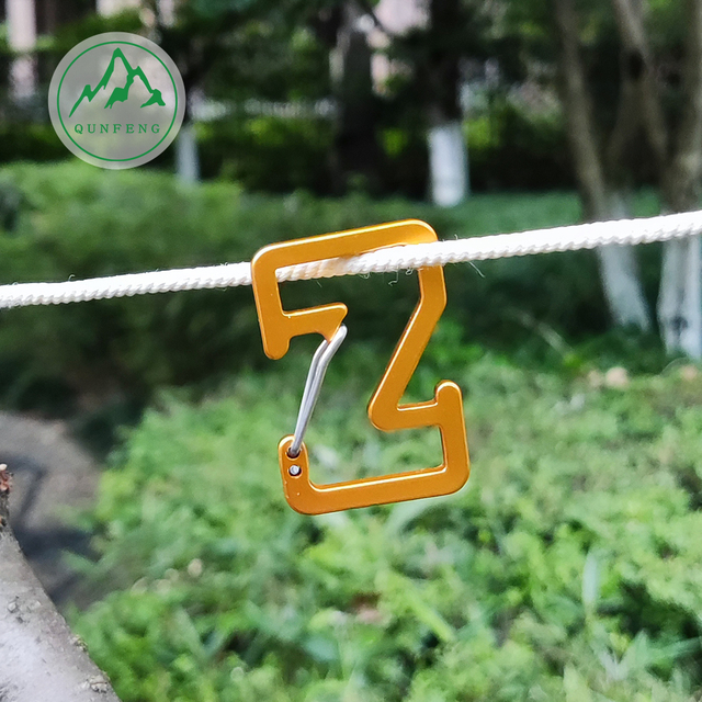 Z-shaped aluminum alloy steel wire carabiner, outdoor special-shaped steel wire buckle, backpack spring buckle