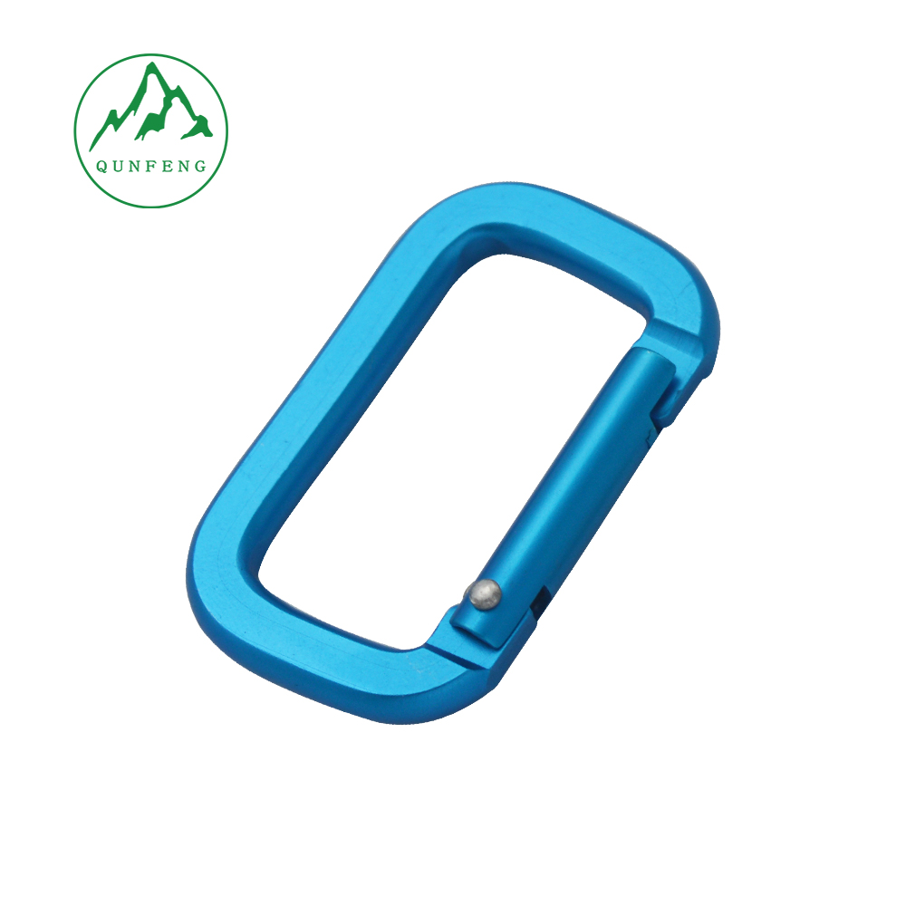Black aluminum alloy No. 5 and No. 6 square buckle carabiner, Bluetooth earphone case hanging buckle, connecting ring for outdoor luggage quick attachment