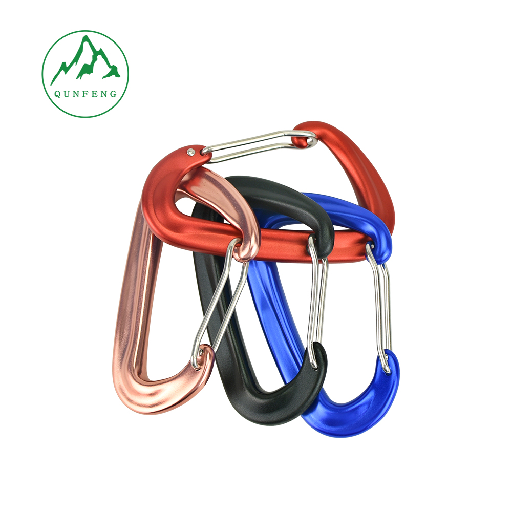 Quick-release D-shaped climbing carabiner for outdoor rock climbing, load-bearing aluminum climbing hook, thickened for hammocks
