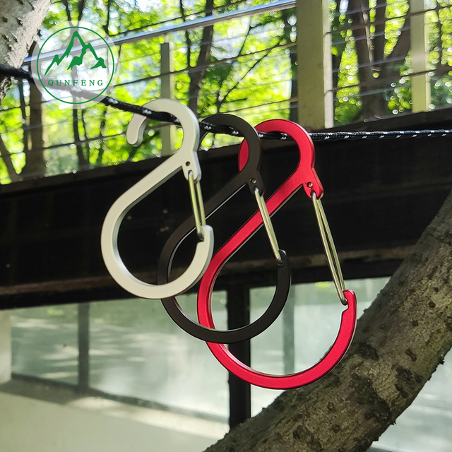 S-shaped wire carabiner Wild camping tent backpack hook Special-shaped spring buckle
