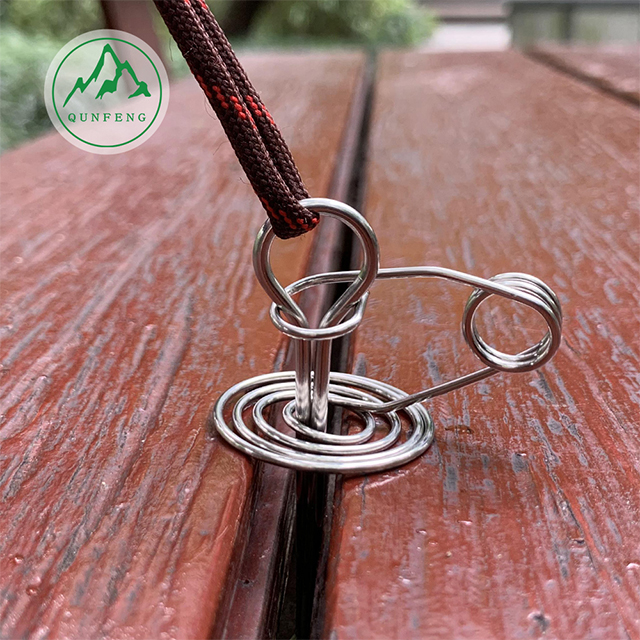 Multi-functional pallet elastic hook stainless steel tent fixing buckle Outdoor canopy metal spring windproof buckle