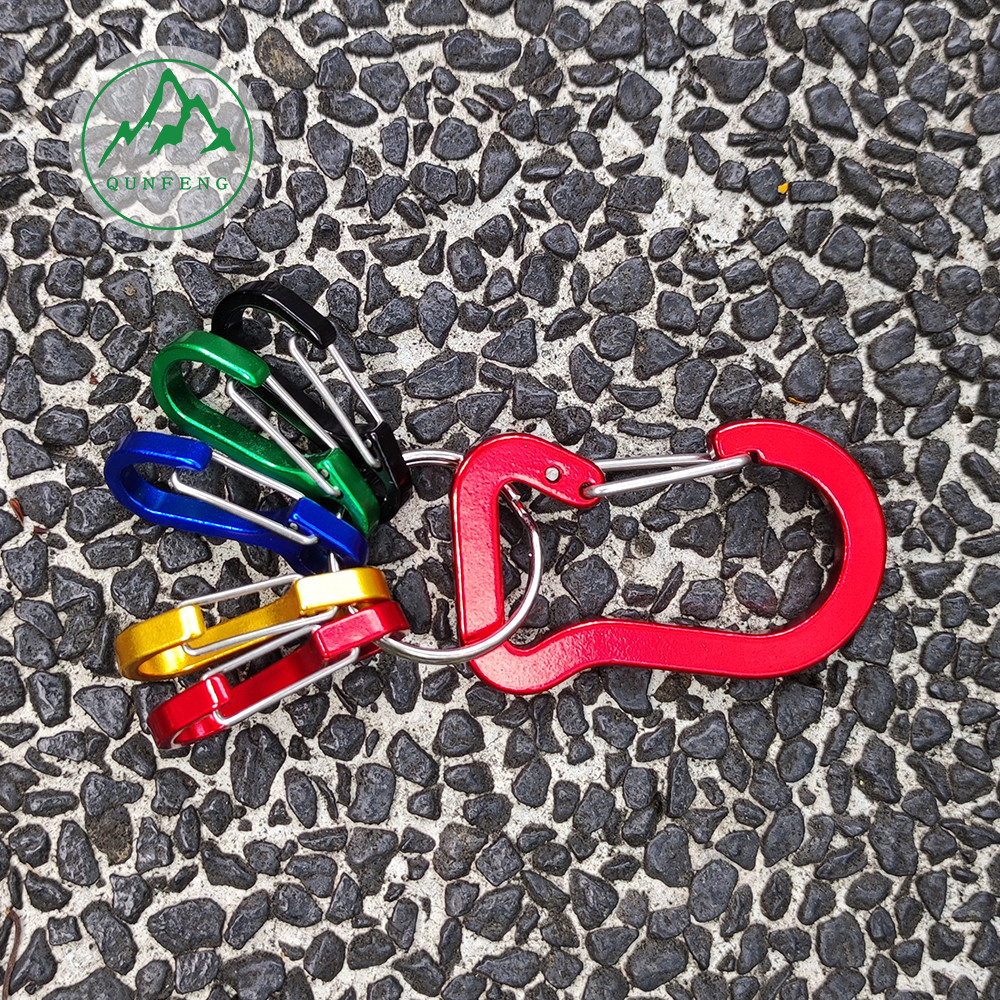 Multifunctional steel wire hook set, outdoor spring hook, aluminum alloy carabiner