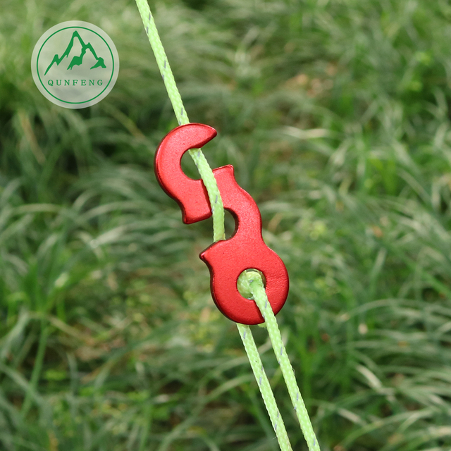 Double-eye aluminum alloy umbrella rope buckle tent canopy rope accessories Wind rope buckle fixing buckle