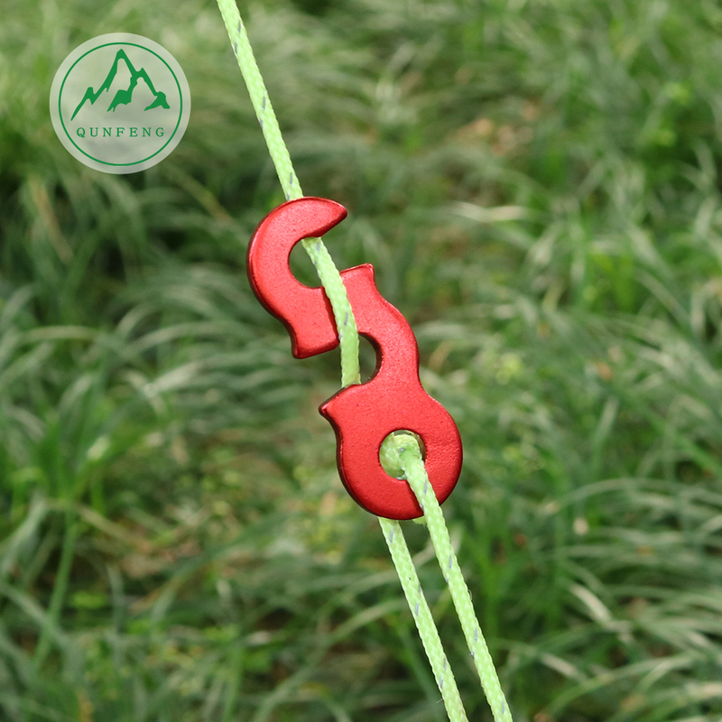 Double-eye aluminum alloy umbrella rope buckle tent canopy rope accessories Wind rope buckle fixing buckle