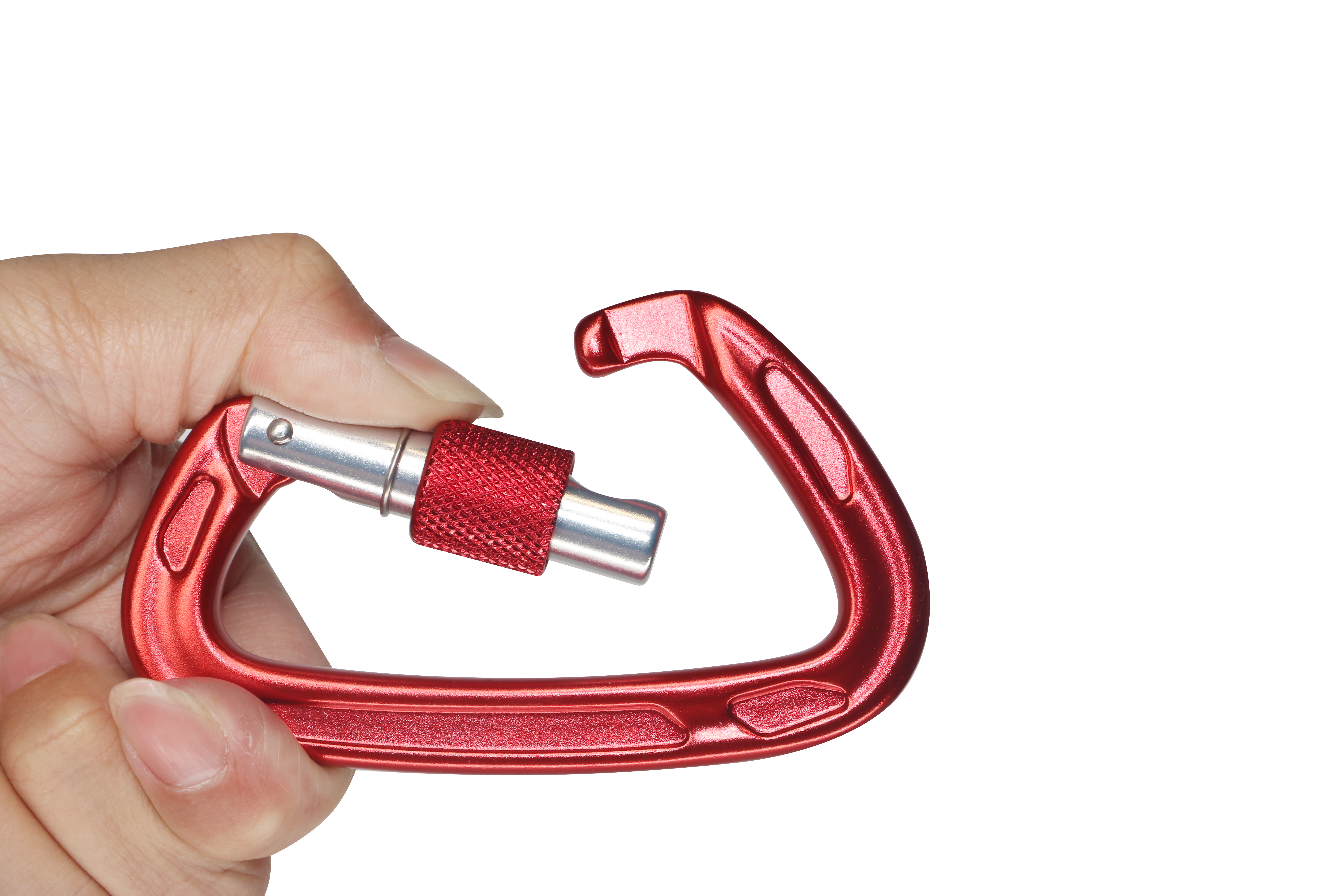 High load-bearing 7075 aviation aluminum carabiner automatic lock D-type safety hook rock climbing master lock D-type lock