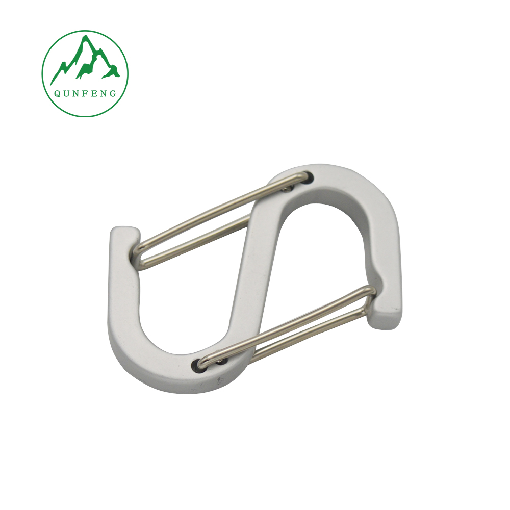 S-shaped small outdoor climbing carabiner aluminum alloy figure-8 keychain accessory, figure-8 buckle for backpack or bag hook