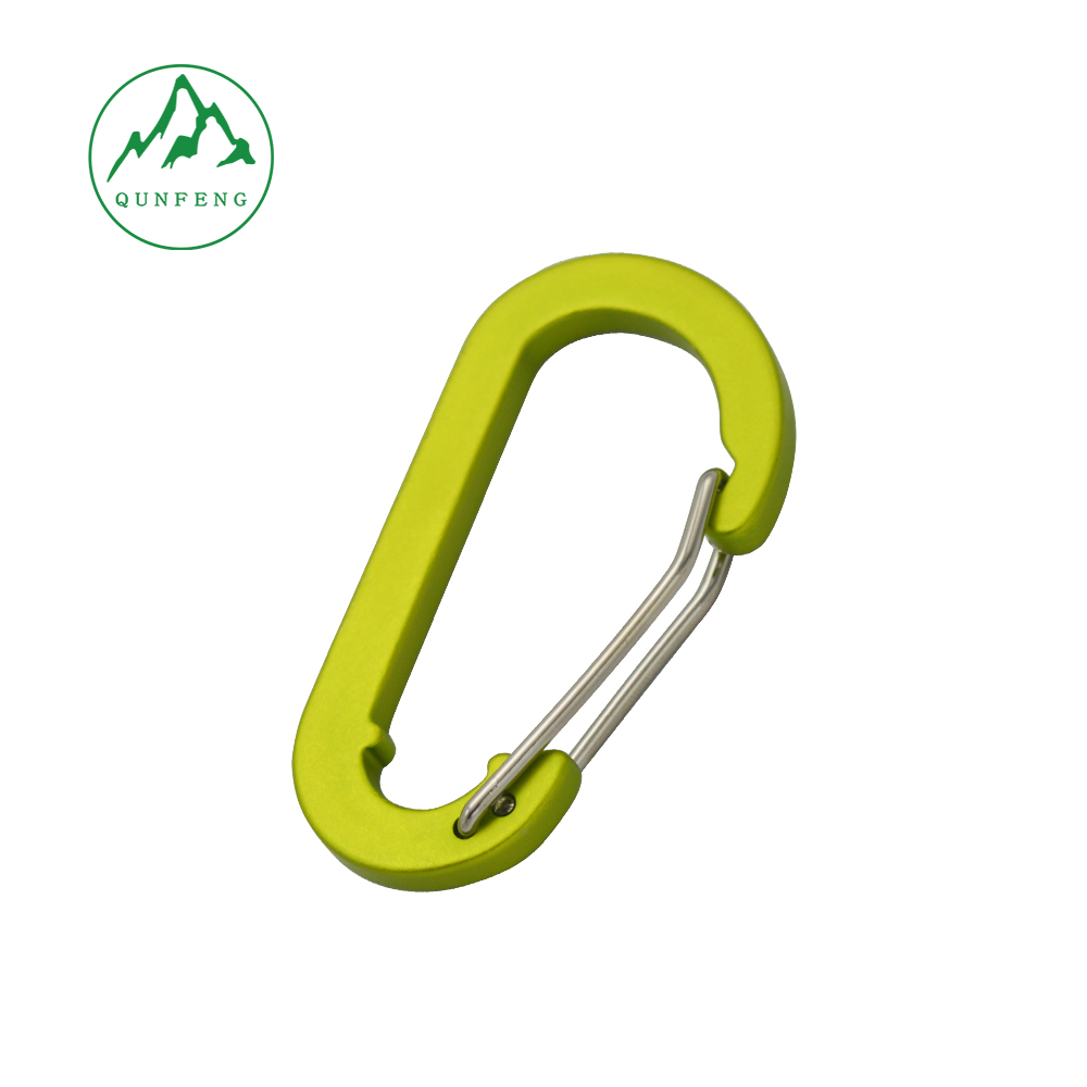 No. 4 D-shaped spring carabiner, aluminum alloy outdoor quick-link climbing buckle, toy accessory clasp