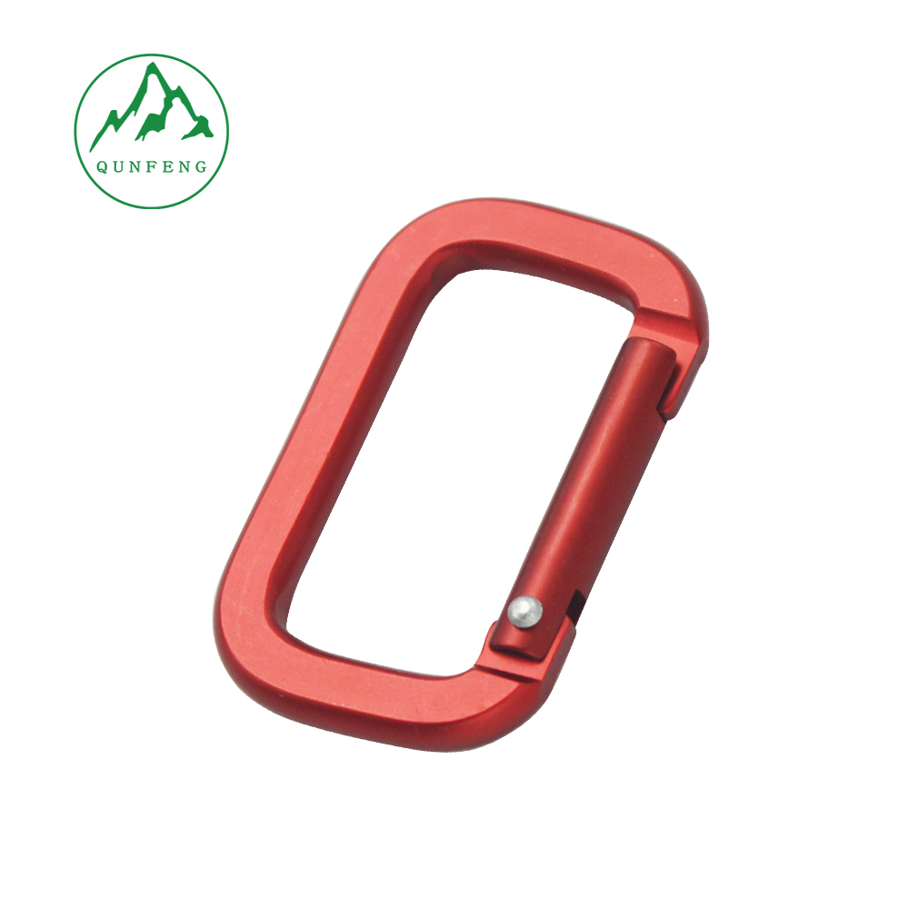 Black aluminum alloy No. 5 and No. 6 square buckle carabiner, Bluetooth earphone case hanging buckle, connecting ring for outdoor luggage quick attachment