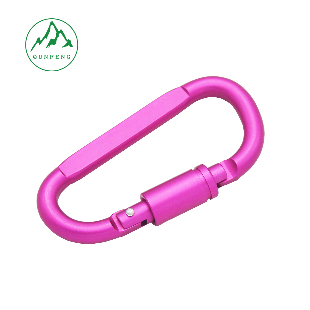 No. 8 D-type Outdoor Climbing Carabiner Aluminum Alloy Quick Hook Backpack Attachment Large Colorful Keychain