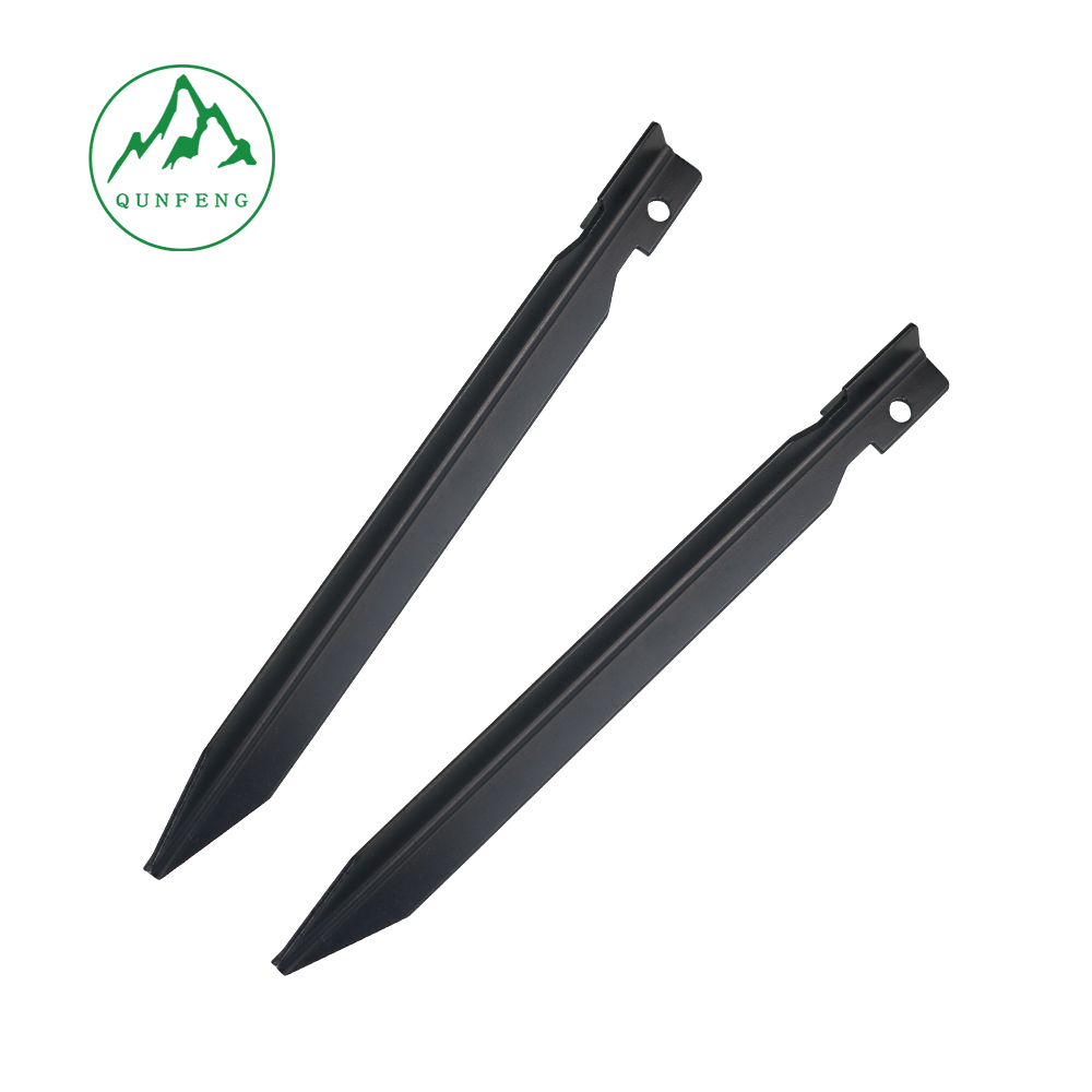 Outdoor tent triangular ground stakes 18cm for camping and leisure, aluminum alloy stakes for windproof reinforcement with ropes