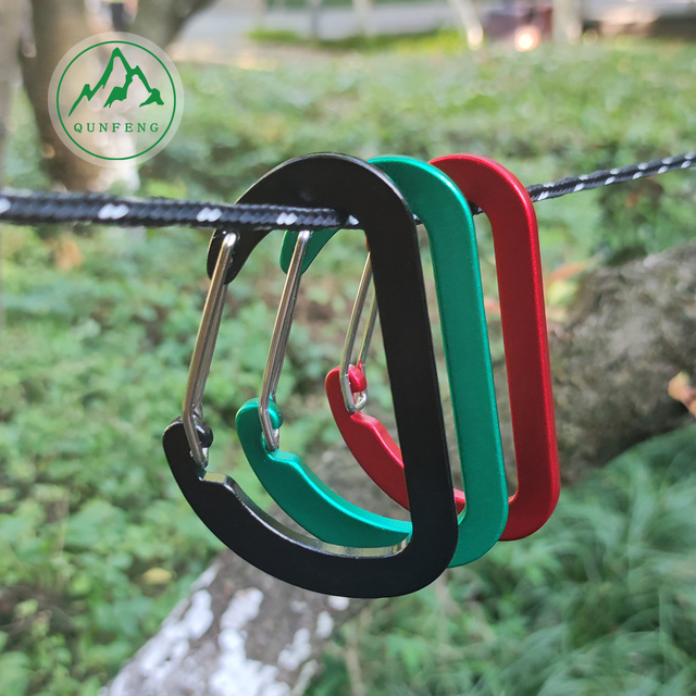 D-shaped aluminum alloy wire buckle Aluminum flat backpack buckle Outdoor camping lamp hook