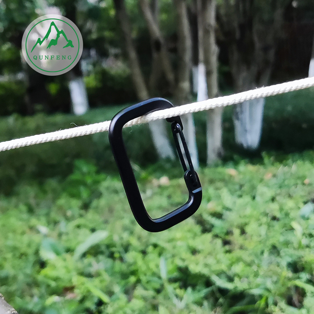 Square aluminum alloy wire buckle Outdoor cookware hook Travel key buckle