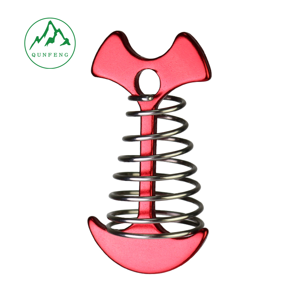 Fishbone spring rope buckle Wind rope canopy wind rope buckle Outdoor fixed pole rope tent accessory buckle