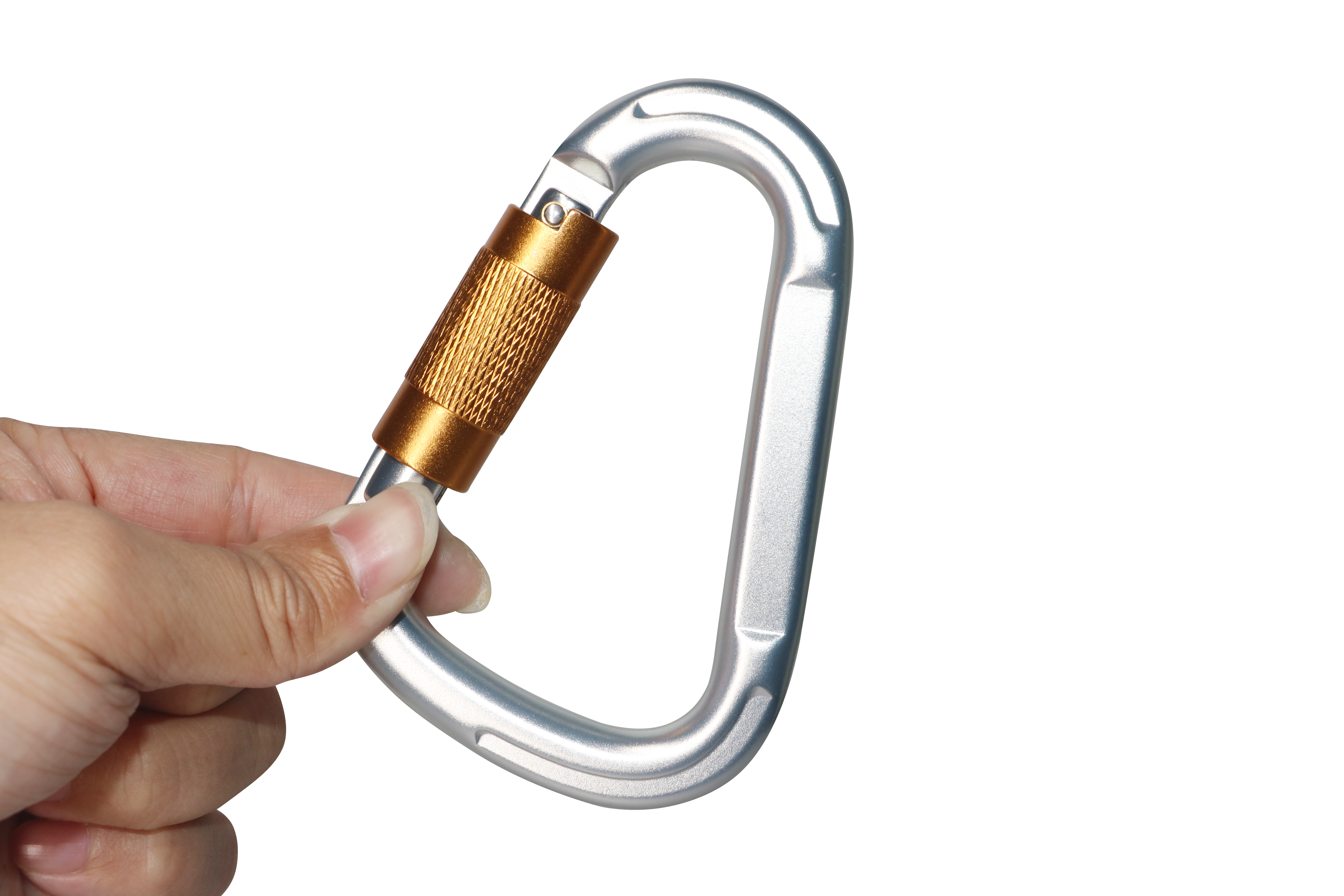 Rock climbing carabiner high strength automatic main lock D-shaped quick hanging aviation aluminum alloy carabiner fire safety