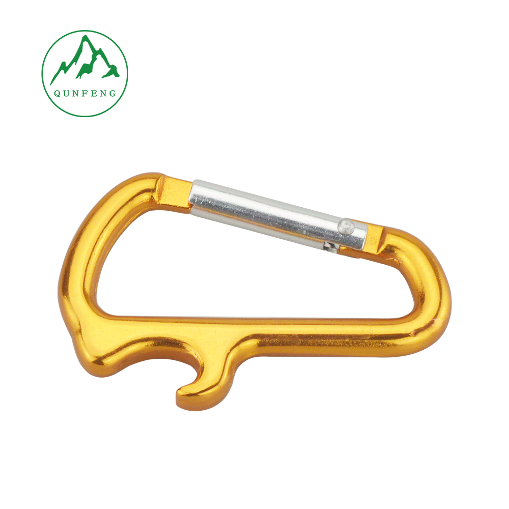 Alien-shaped aluminum alloy climbing carabiner, multifunctional bottle opener climbing hook, D-shaped quick mount hook, camping gear