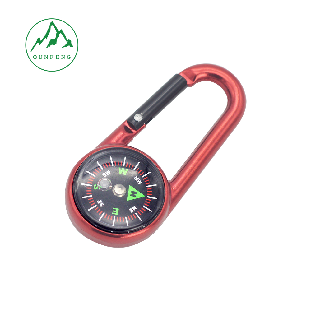 Outdoor climbing buckle compass hook, multifunctional quick-release compass, portable liquid-filled floating north compass