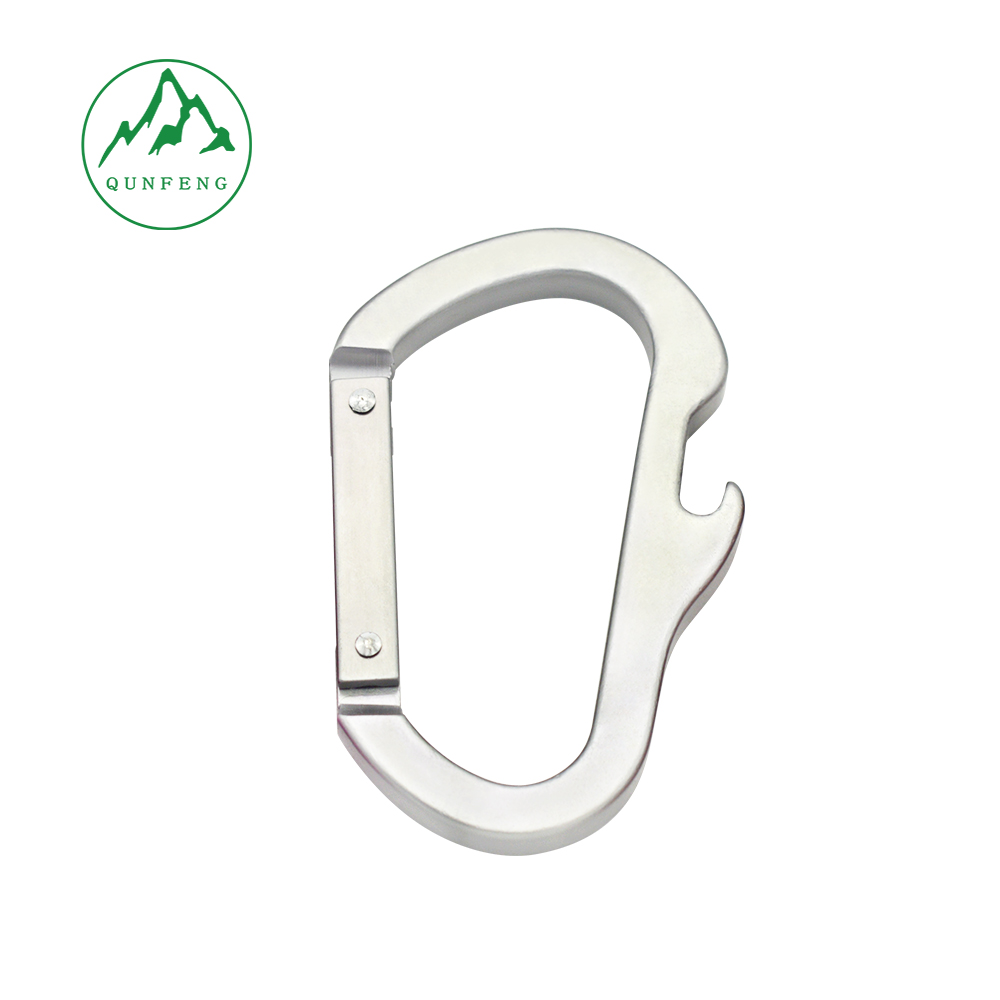 D-shaped carabiner with bottle opener, No. 8 bottle opener buckle, aluminum alloy outdoor backpack buckle