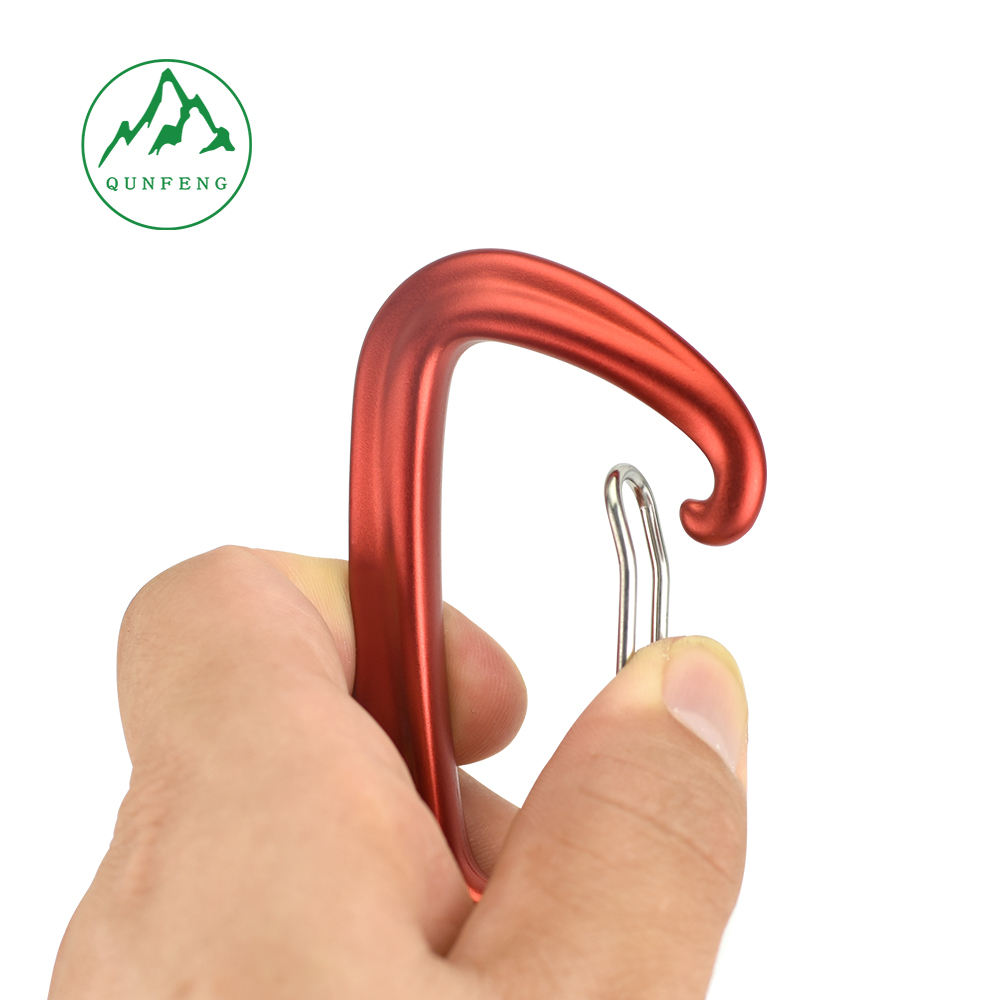 Quick-release D-shaped climbing carabiner for outdoor rock climbing, load-bearing aluminum climbing hook, thickened for hammocks
