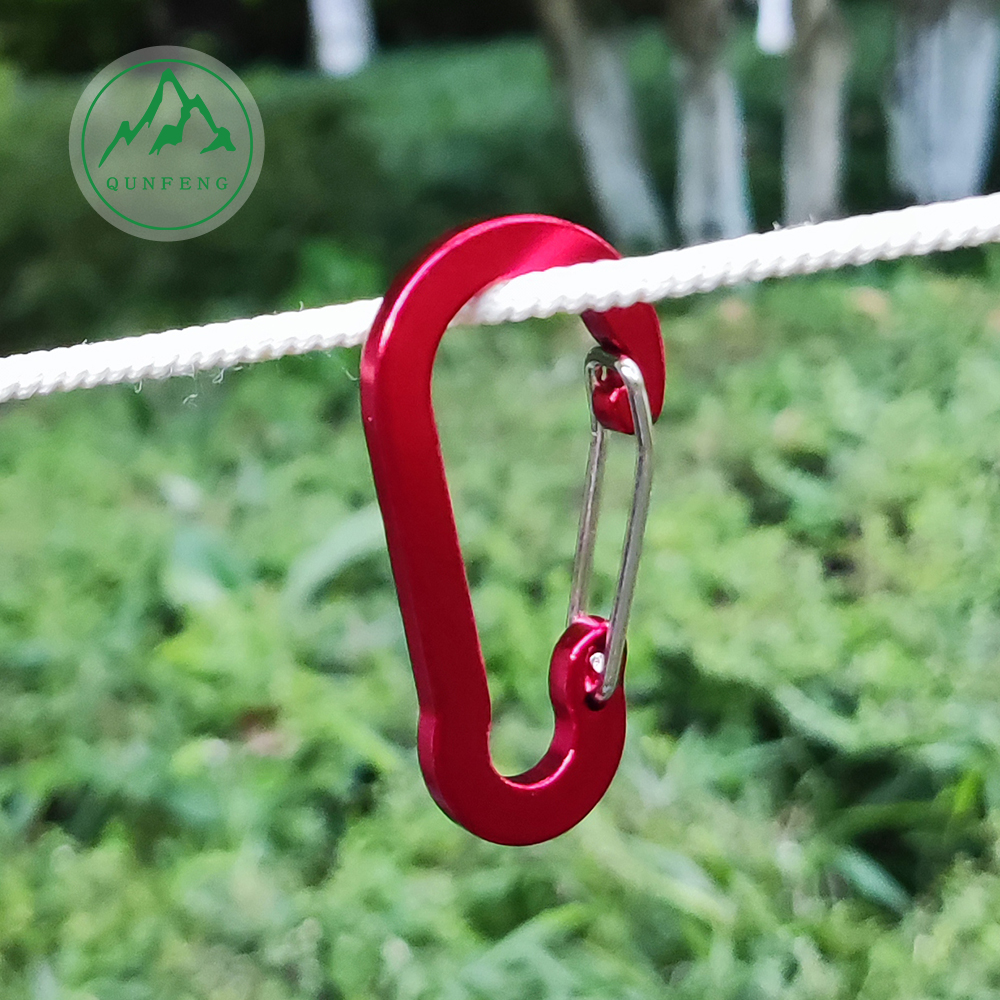Gourd-shaped aluminum alloy steel wire carabiner Travel backpack buckle Flat metal snap buckle
