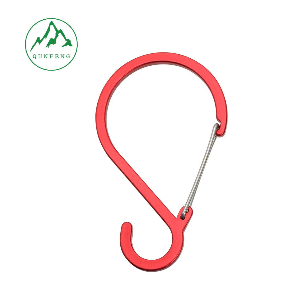 S-shaped wire carabiner Wild camping tent backpack hook Special-shaped spring buckle
