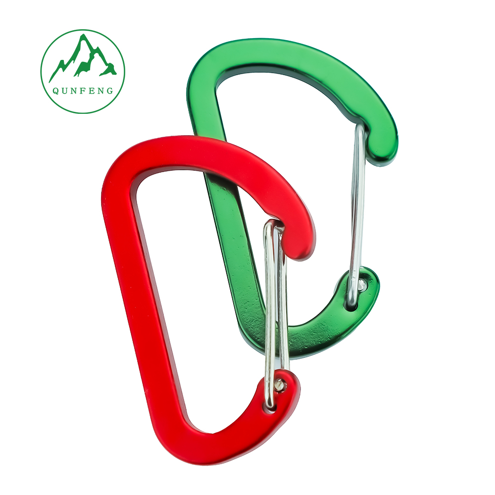 D-shaped aluminum alloy wire buckle Aluminum flat backpack buckle Outdoor camping lamp hook