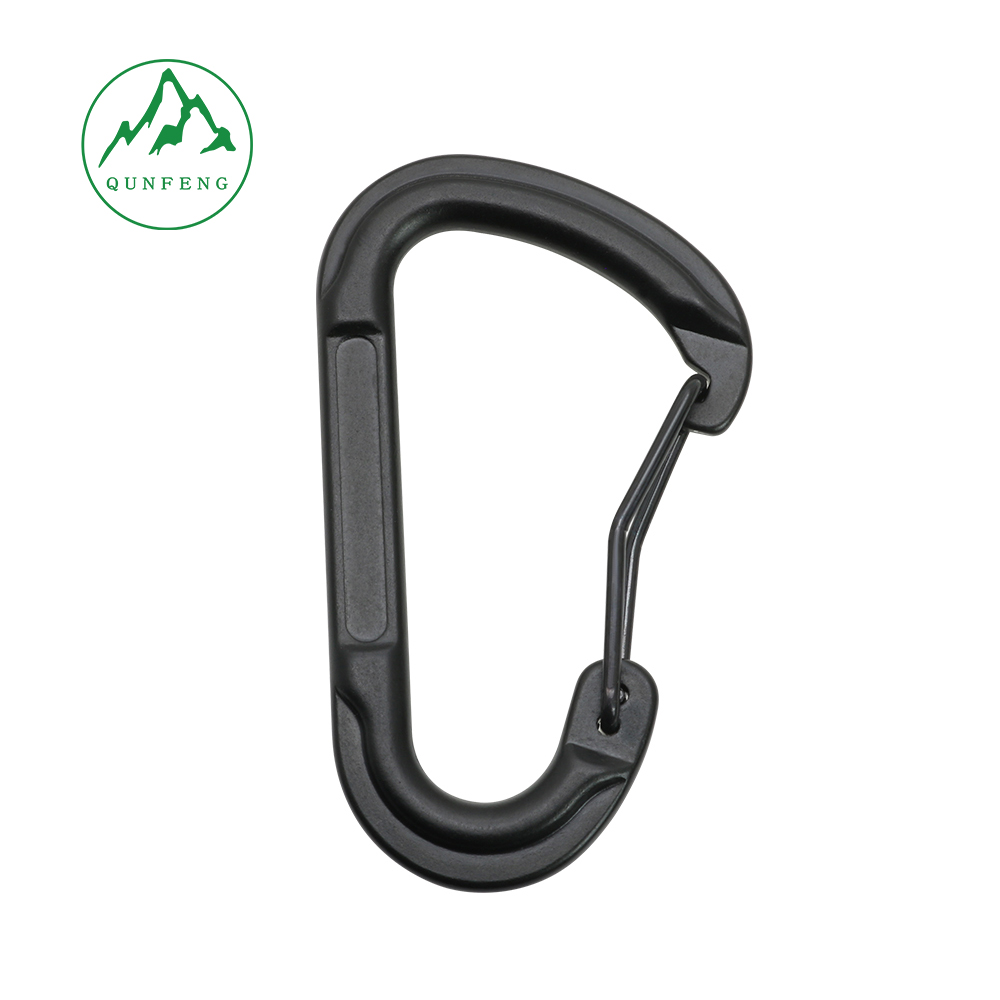 D-shaped curved rod wire buckle outdoor aluminum carabiner travel backpack buckle special-shaped hook