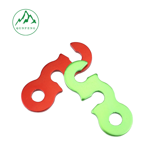 Double-eye aluminum alloy umbrella rope buckle tent canopy rope accessories Wind rope buckle fixing buckle