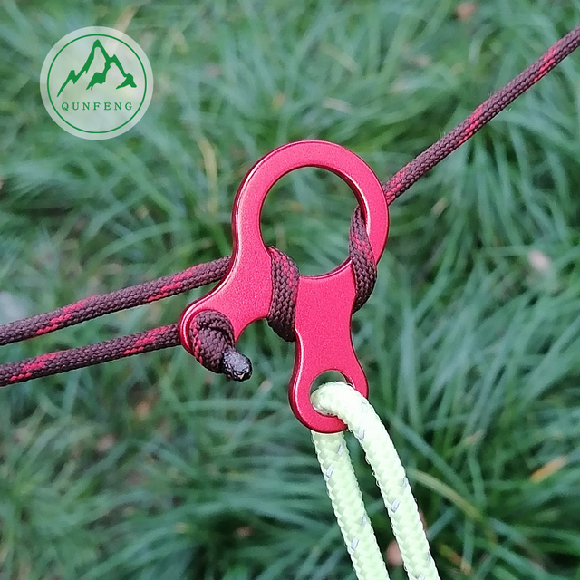 Outdoor camping three-eye rope buckle aluminum alloy rope buckle Camping tent canopy rope accessories special-shaped wind rope buckle