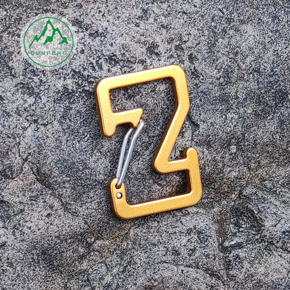 Z-shaped aluminum alloy steel wire carabiner, outdoor special-shaped steel wire buckle, backpack spring buckle