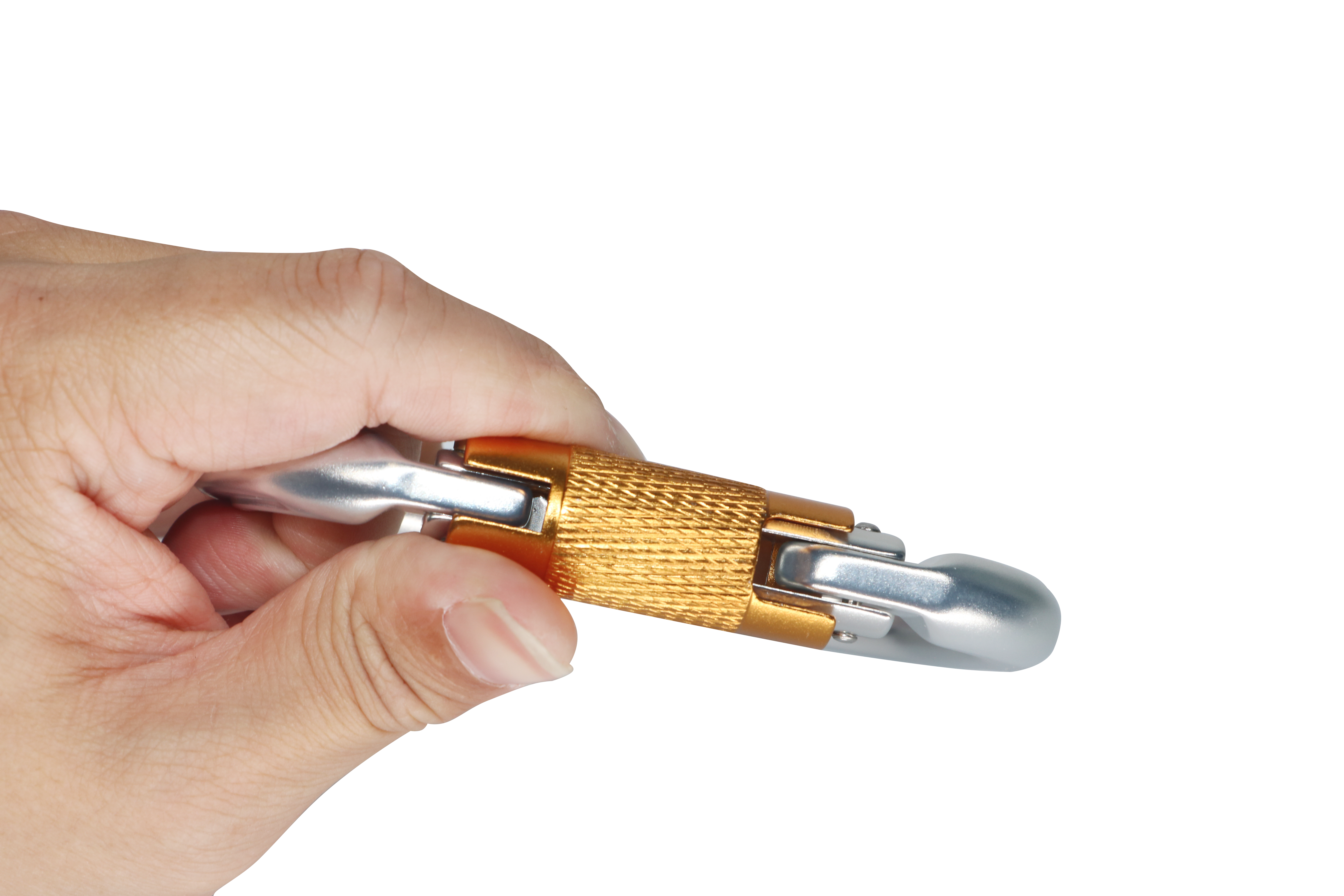 Rock climbing carabiner high strength automatic main lock D-shaped quick hanging aviation aluminum alloy carabiner fire safety