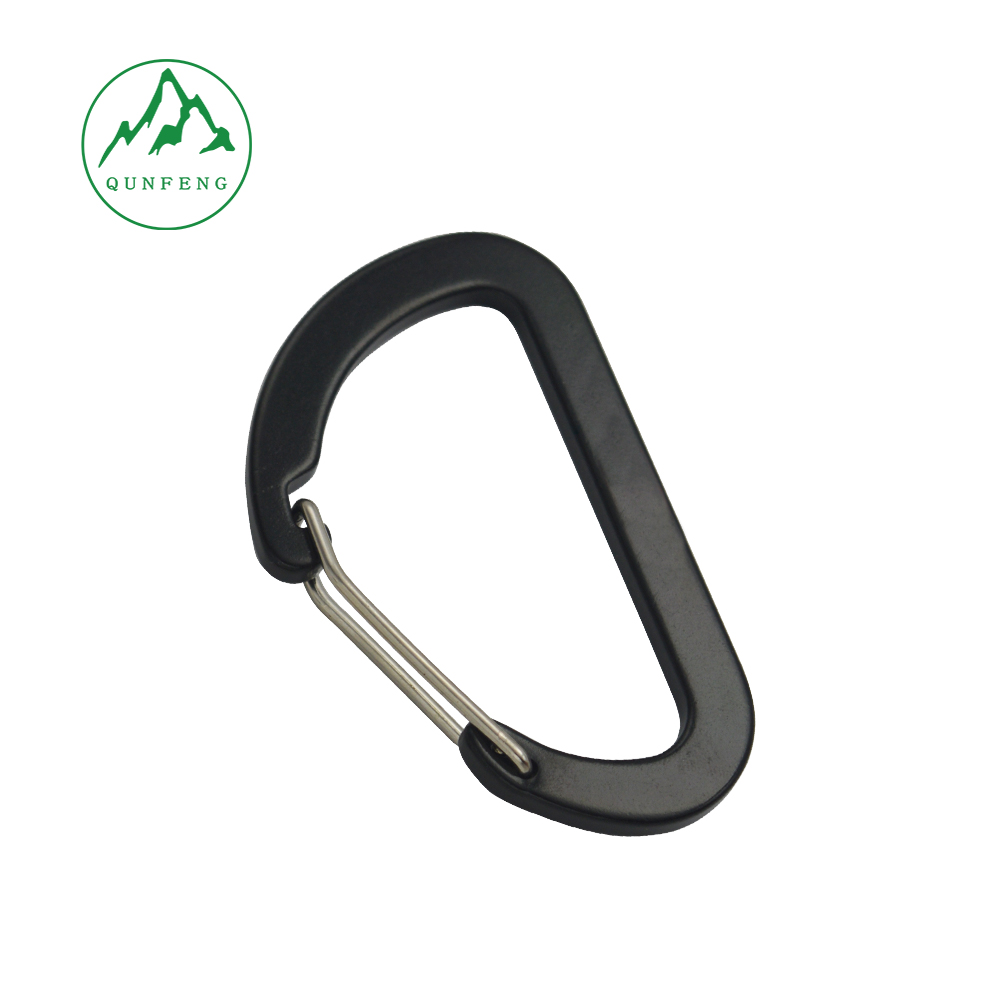 D-shaped Flattened Wire Buckle, Colored Aluminum Alloy Carabiner for Outdoor Water Bottles, Bag and Key Hook