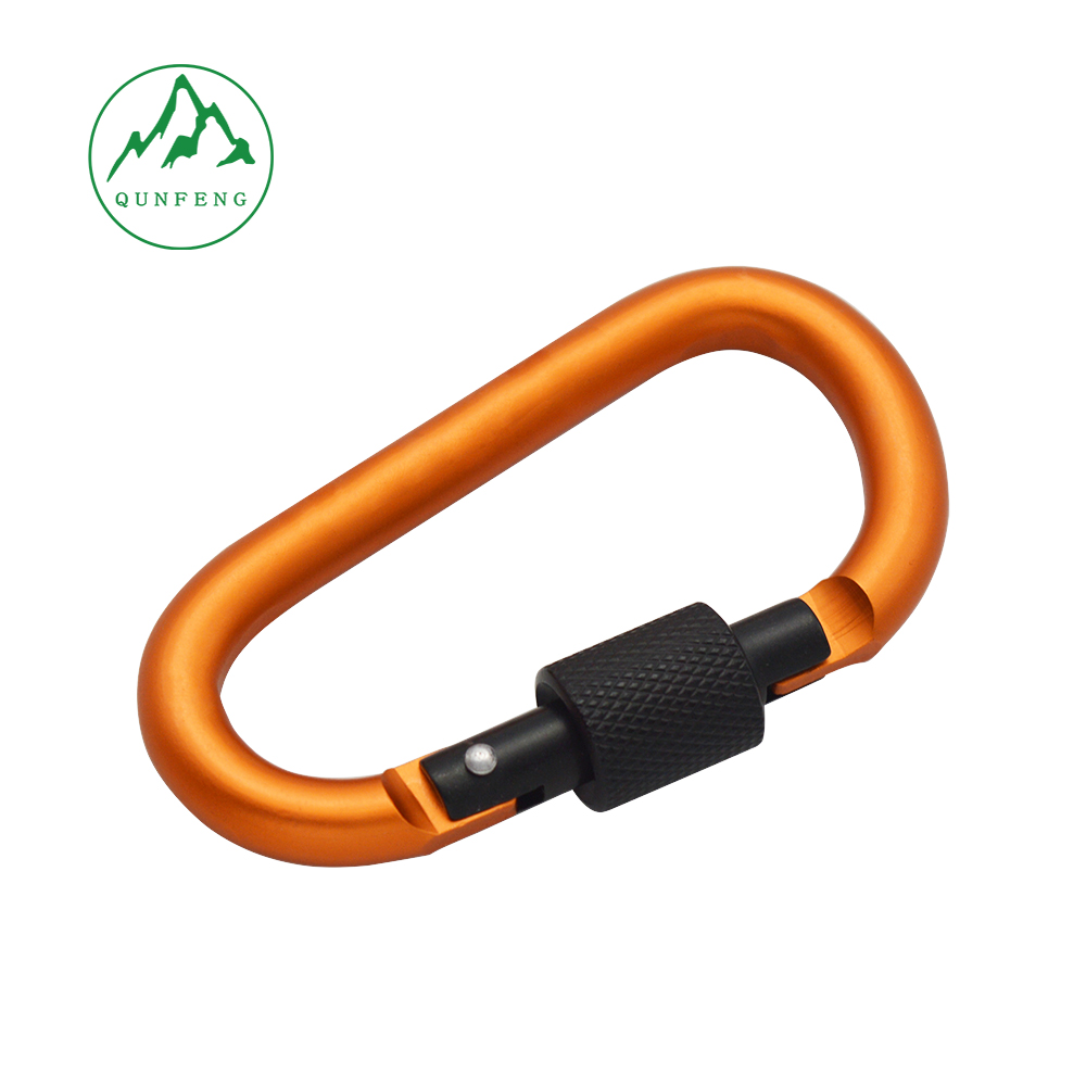 Outdoor climbing hook quick carabiner D-shaped lock aluminum alloy sturdy nut keychain backpack water bottle clip
