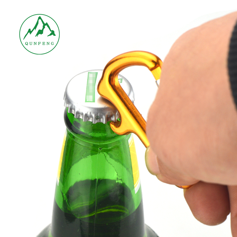Alien-shaped aluminum alloy climbing carabiner, multifunctional bottle opener climbing hook, D-shaped quick mount hook, camping gear