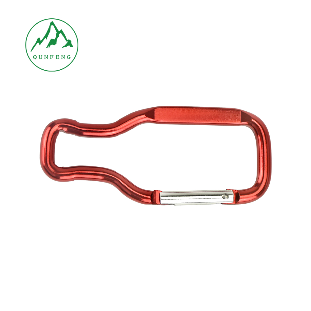 Factory Wholesale Wine Bottle-Shaped Carabiner Webbing Hook Outdoor Backpack Water Bottle Pendant Aluminum Alloy Special-Shaped Creative Pendant