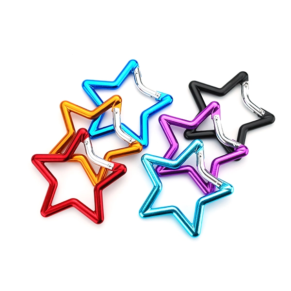 Manufacturers supply large and small color star-shaped luggage hardware accessories carabiners