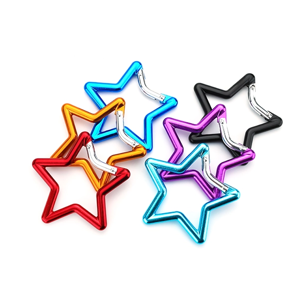 Manufacturers supply large and small color star-shaped luggage hardware accessories carabiners